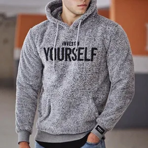 Men's Teddy Fleece Hoodie – Warm Plush Oversized Streetwear Sweatshirt