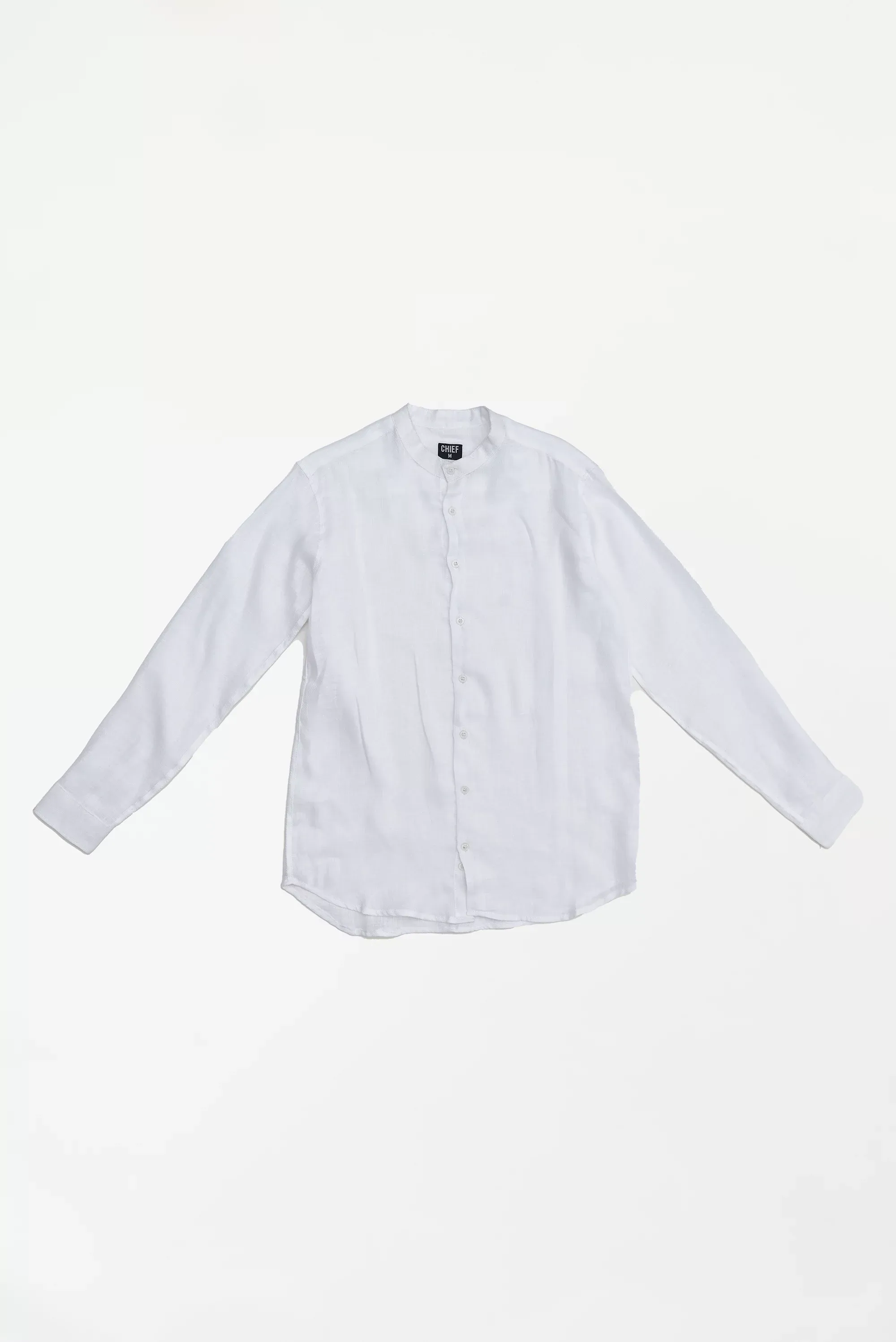 Men's Textured Button-Up Shirt White