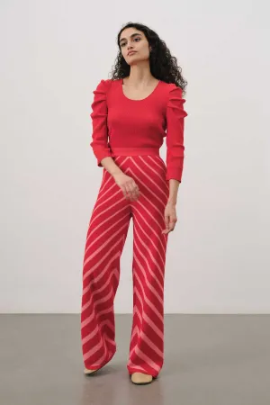 Red Knitwear Pants