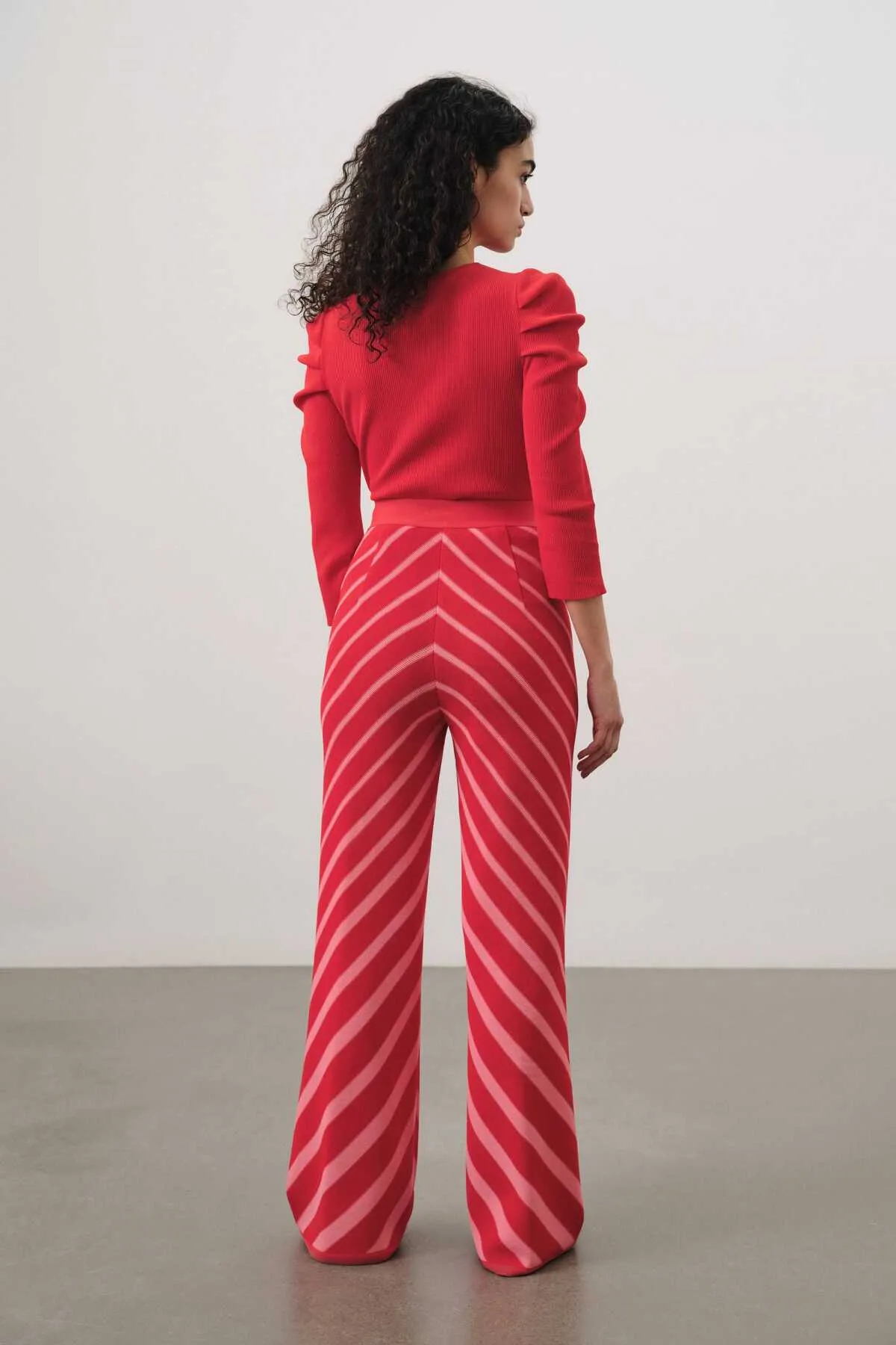 Red Knitwear Pants