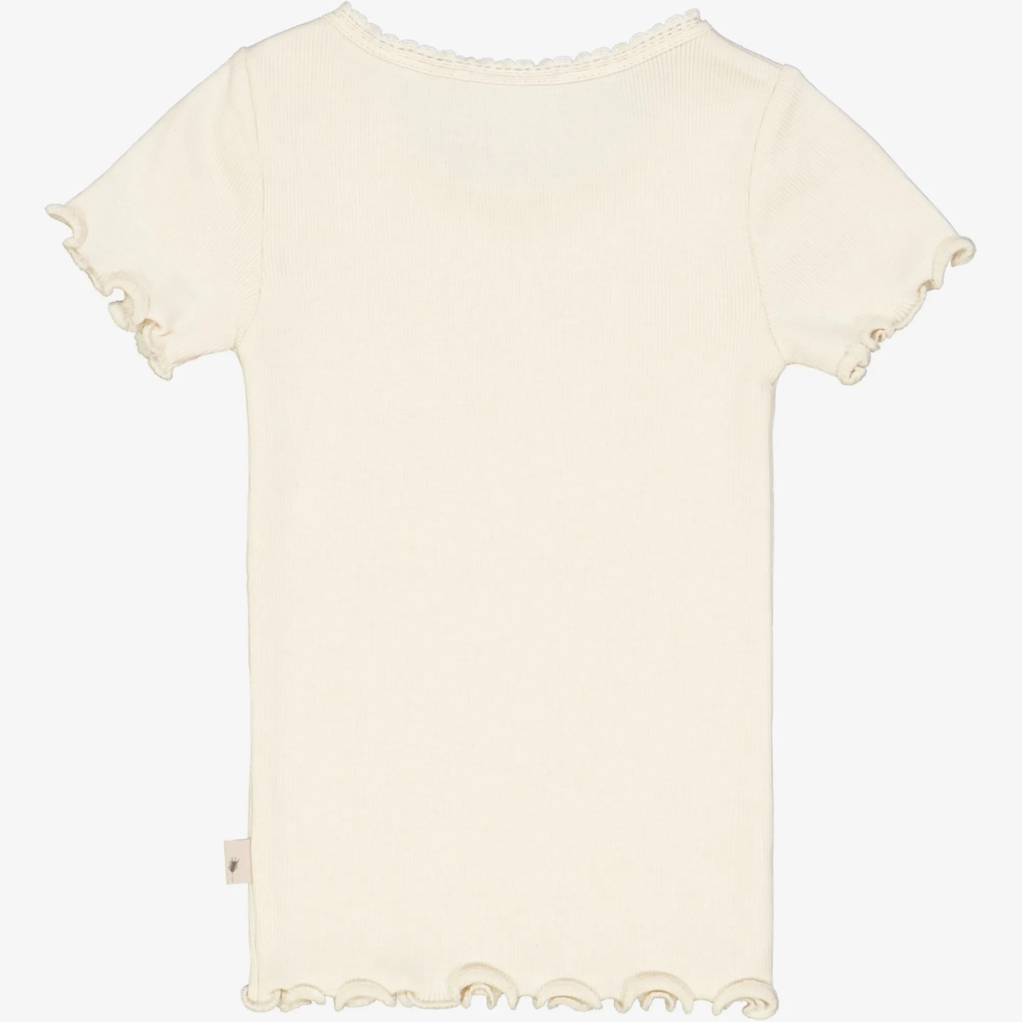 Rib T-Shirt Lace SS | Baby - eggshell