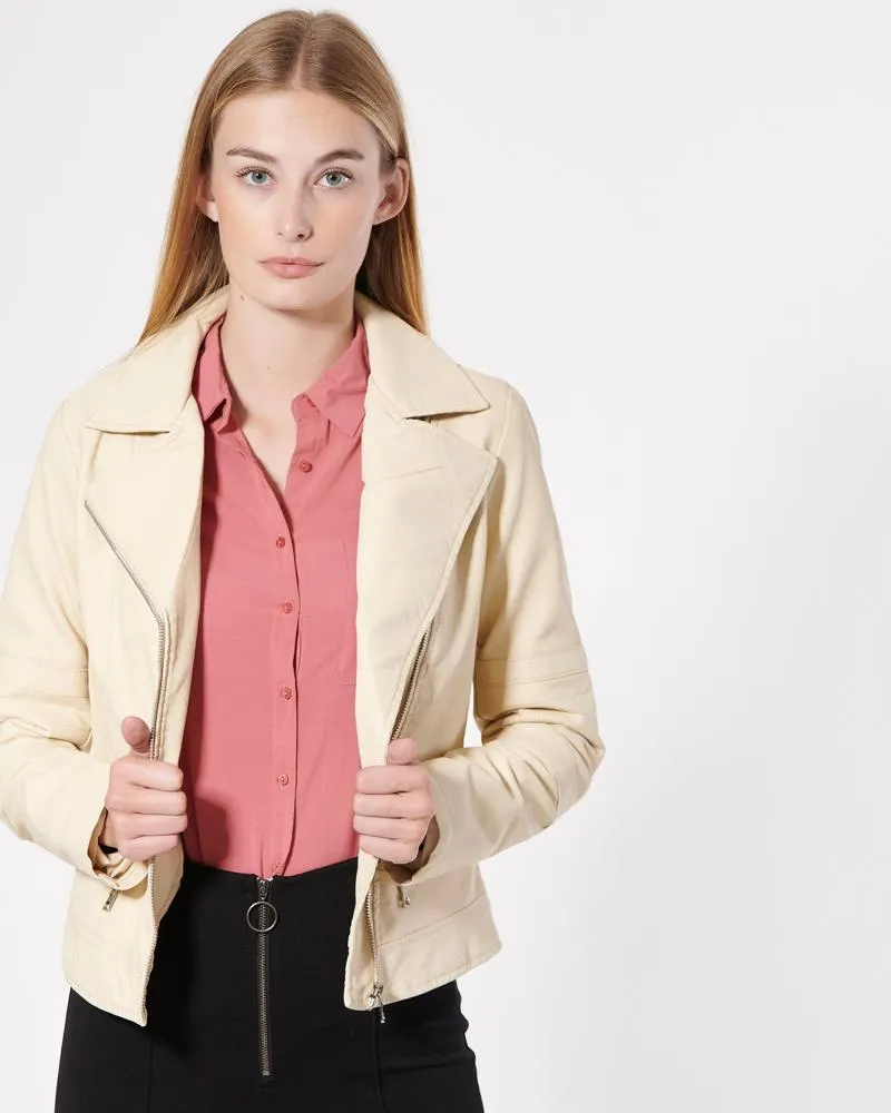 Short Body Biker Leather Jacket By TJS