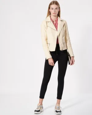 Short Body Biker Leather Jacket By TJS