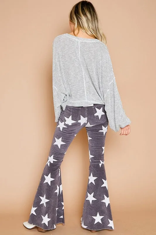 Star Printed Flare Pants