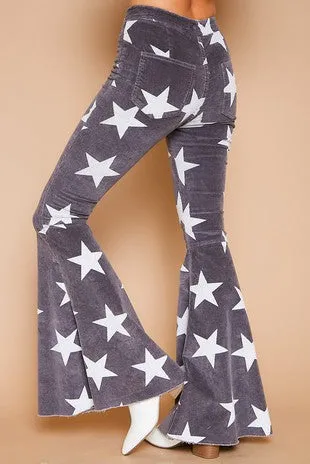 Star Printed Flare Pants