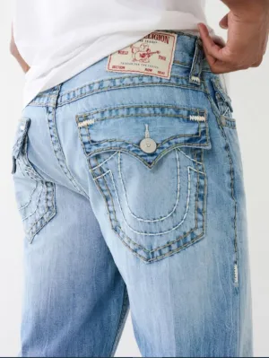 True Religion Super T BOBBY Straight Oversize Fit Blue Mid-Rise Washed Jeans