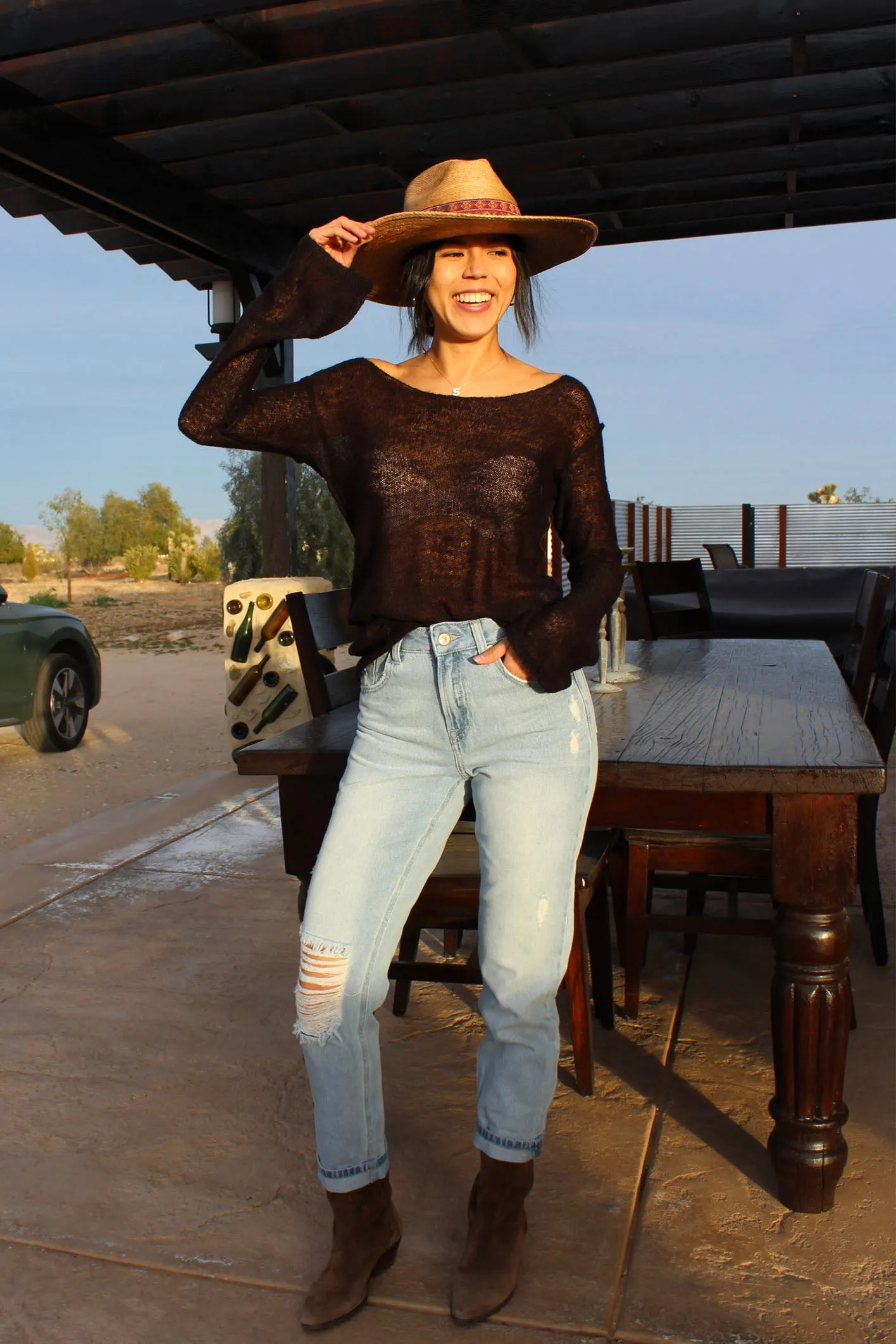 Vintage Reunion Dad Jeans - Lightly Torned