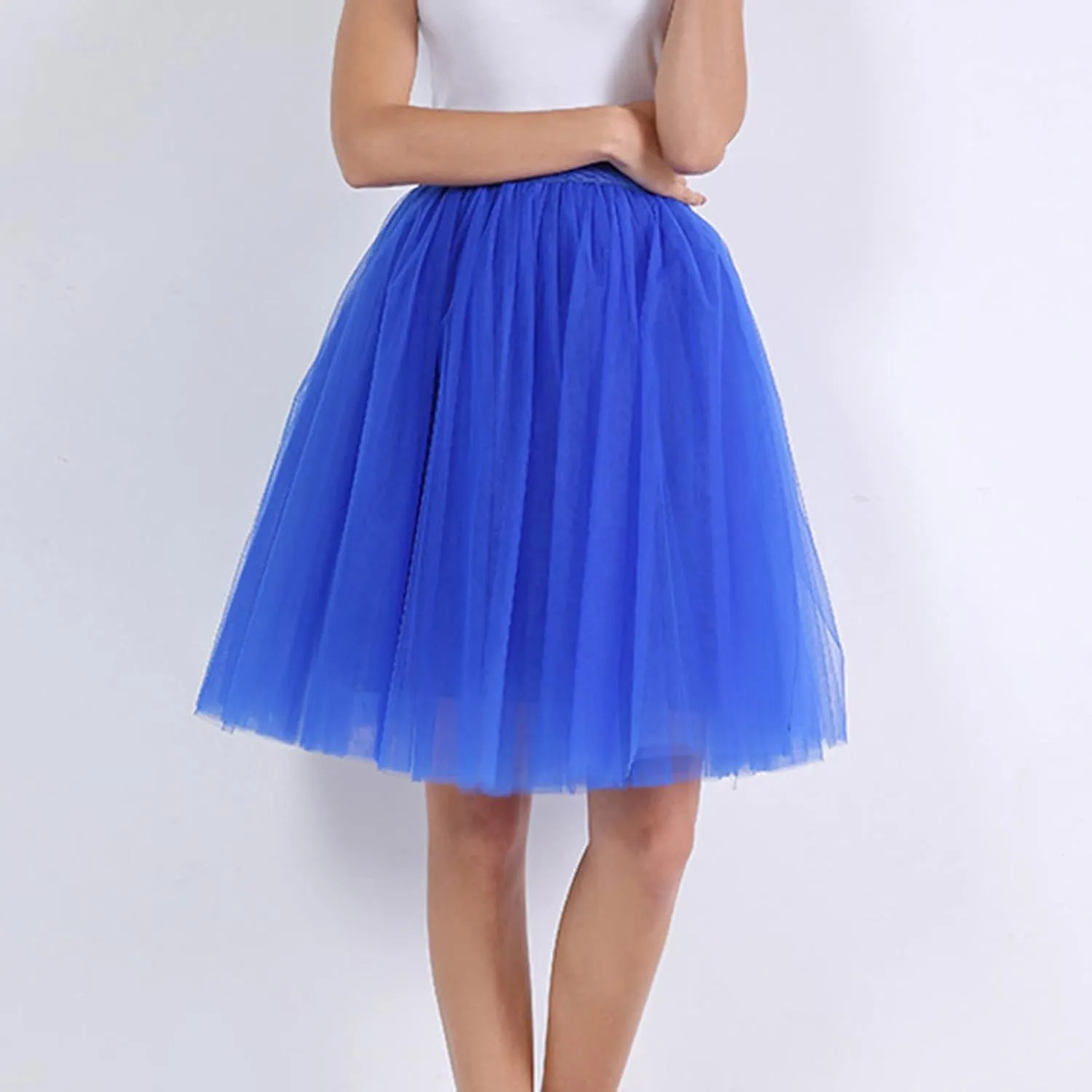 Women's A-Line High Waisted Midi Skirt Women's Classic Layered Tulle Skirt for Adult Teen Ballet Dance Skirts