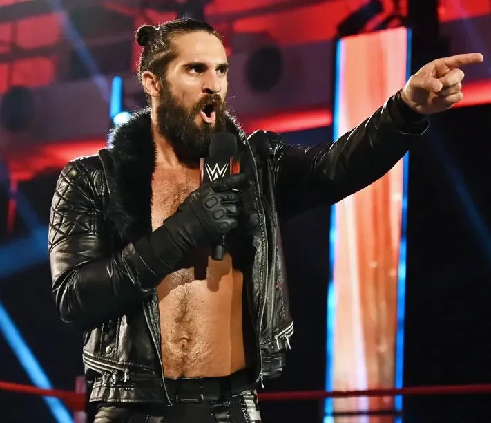 WWE Seth Rollins Faux Shearl Coller Stylish Black Leather Jacket by TJS