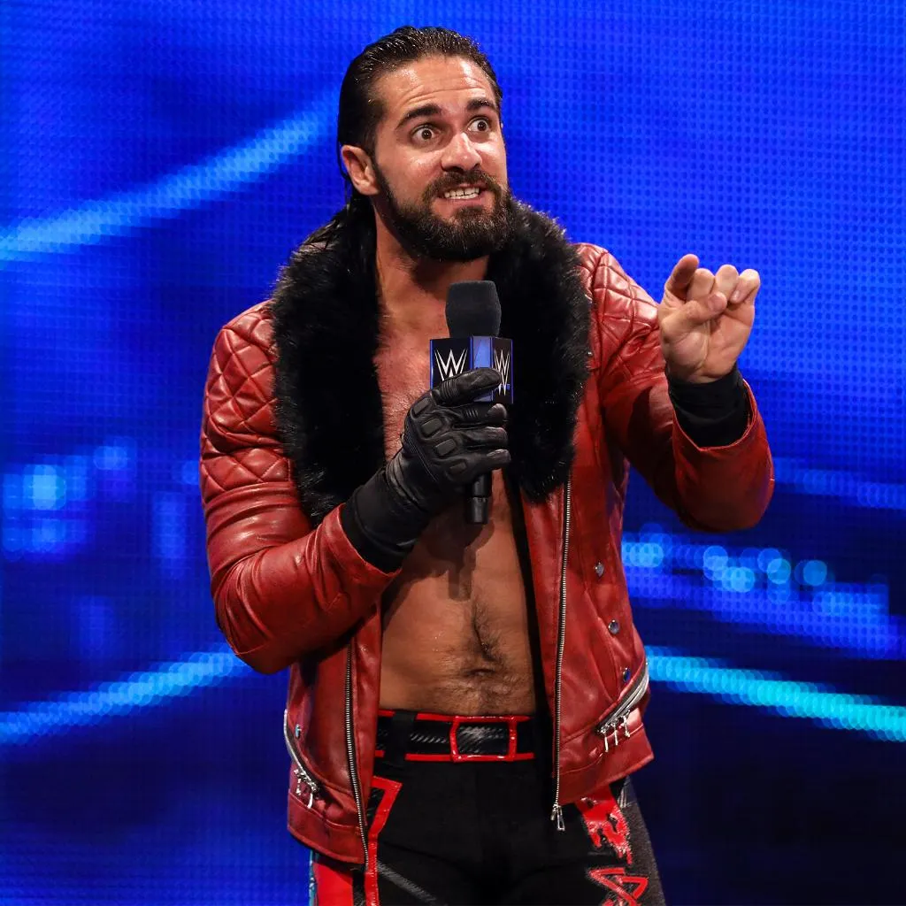 WWE Seth Rollins Faux Shearl Coller Stylish Black Leather Jacket by TJS