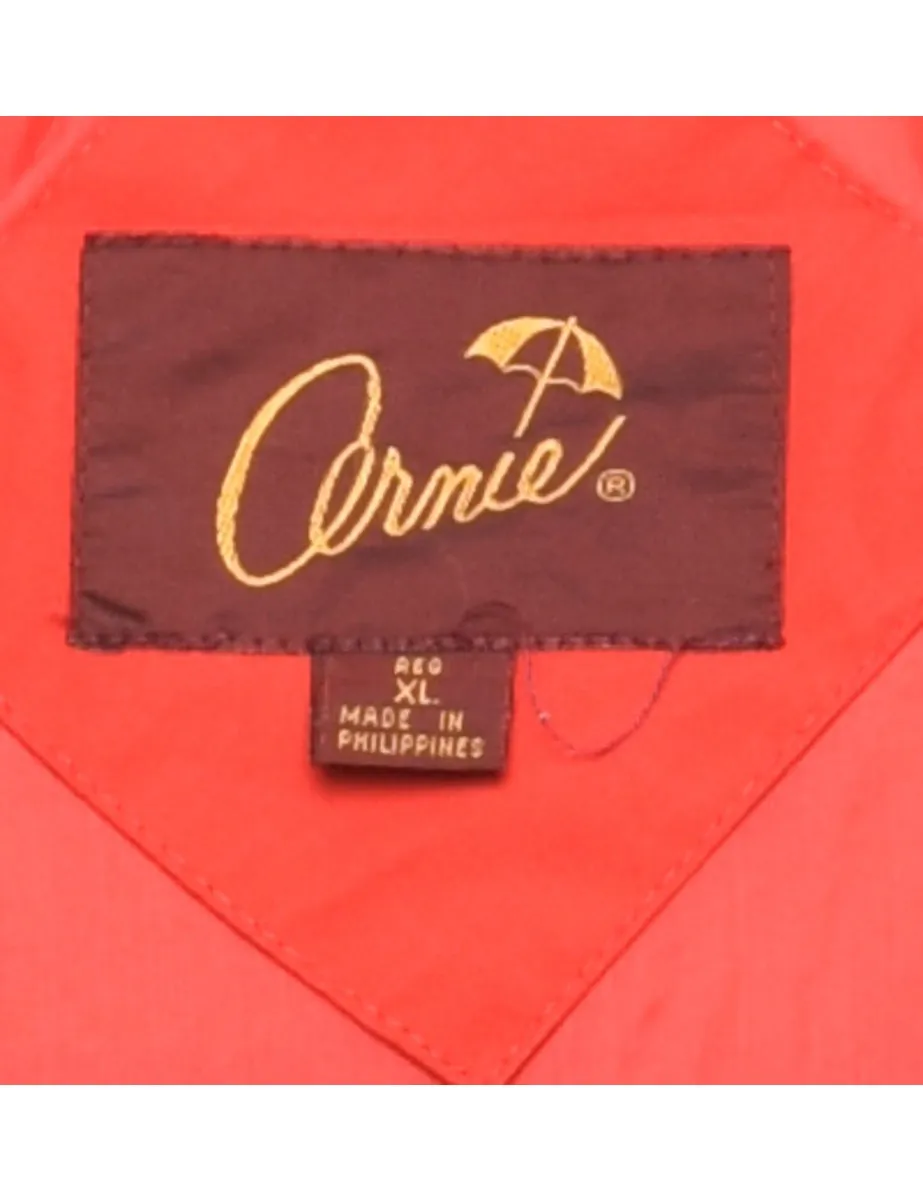 Zip-Front Red Nylon Jacket - XL